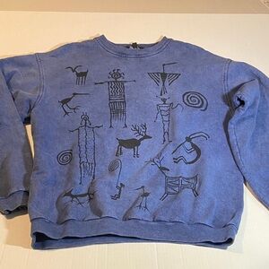 Vintage Bfofo Crew neck Sweatshirt BFOFO tribal petroglyph graphics